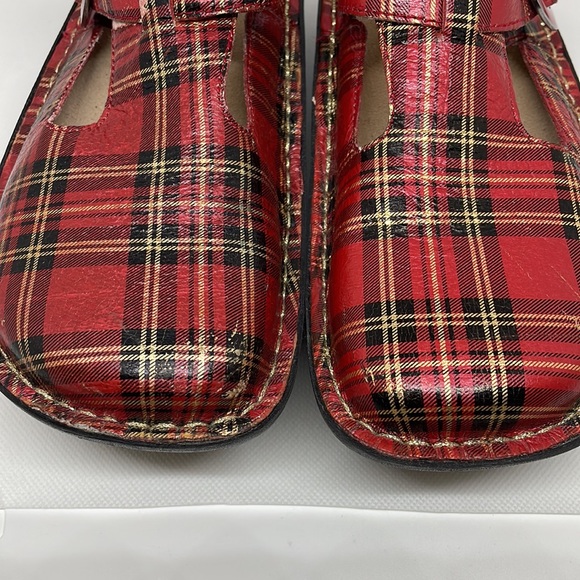 Alergria PG LITE plaid red leather mule shoes -size 36 (US 6 - 6.5) - Picture 9 of 12